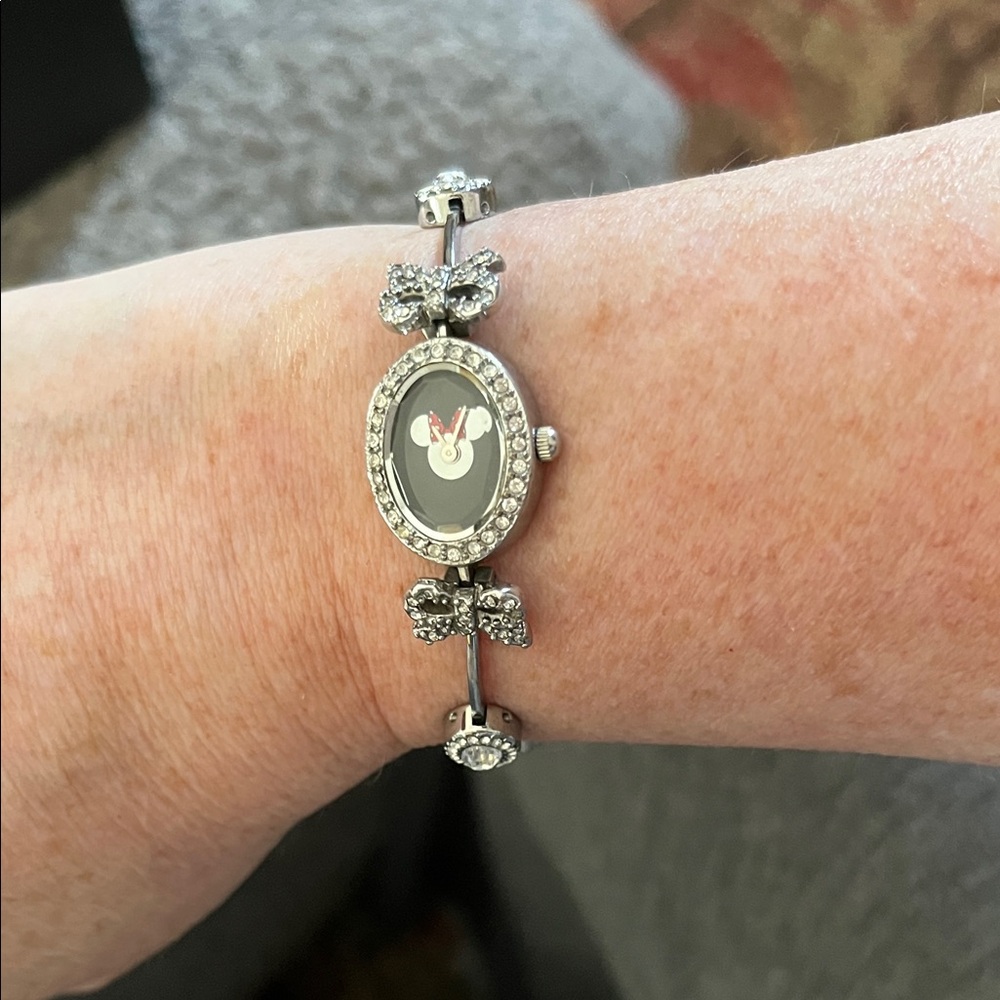 Disney Parks Minnie Watch with Rhinestones & Bow Accents